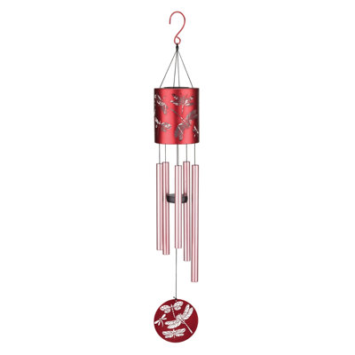 Carillon éolien solaire de jardin de 38 po en métal et acrylique avec lumière DEL intégrée et crochet de suspension - Abeille