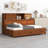 Wooden Daybed With 3 Storage Drawers, Upper Soft Board, Shelf, And A Set Of Sockets And USB Ports-61813219