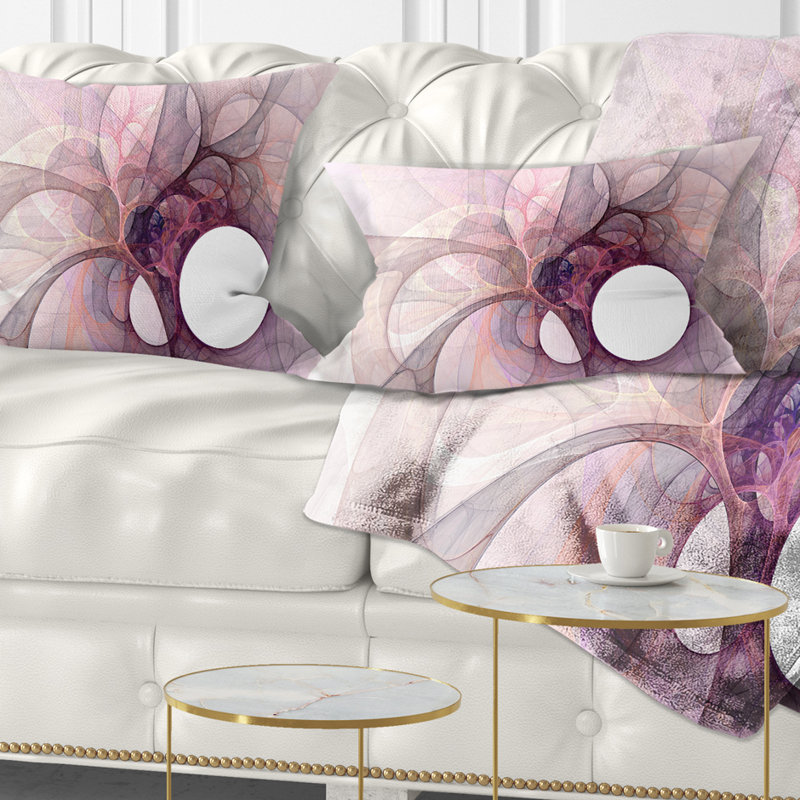 Ailes d'ange fractales mauve clair - coussin imprimé abstrait