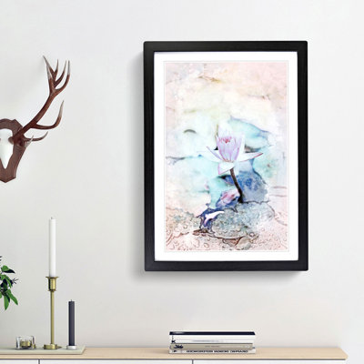 Pale Pink Water Lily in Abstract - Picture Frame Graphic Art Print