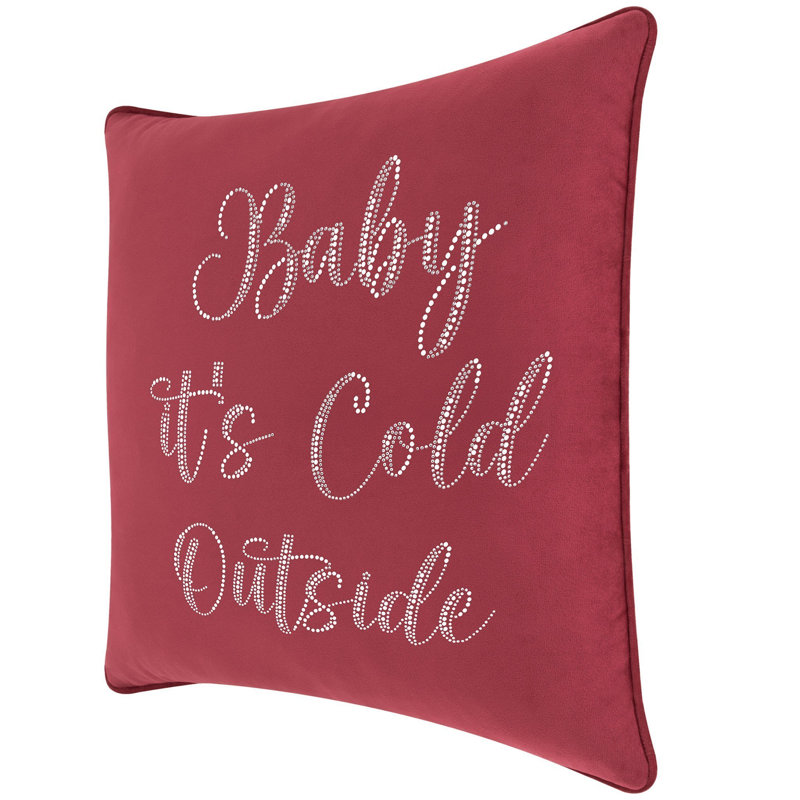 Coussin Sparkles Home Strass | Rembourrage en plumes | Luxe, Carré 20 po, Velours bourgogne