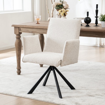 Chaise pivotante rembourrée avec pieds en métal