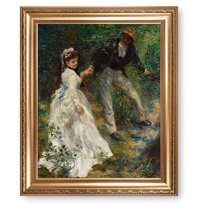 La Promenade by Pierre-Auguste Renoir Painting Reproductions World Classic Reproductions For HomeDecor,Gold Frame
