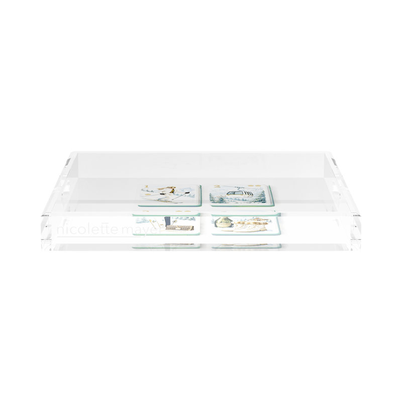 Mahjong Acrylic Decorative Tray, 15"W x 15"D x 2"H