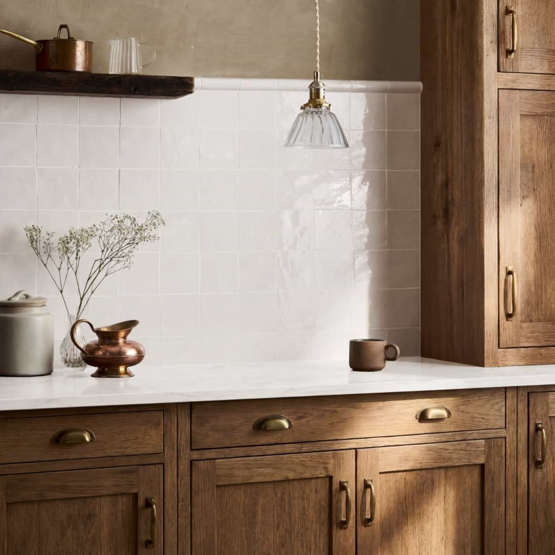 Virello 4x4 Glossy Ceramic Wall Tile, Cloud White