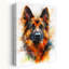 Aquarelle, berger allemand, art contemporain coloré, portrait de chien-129144520