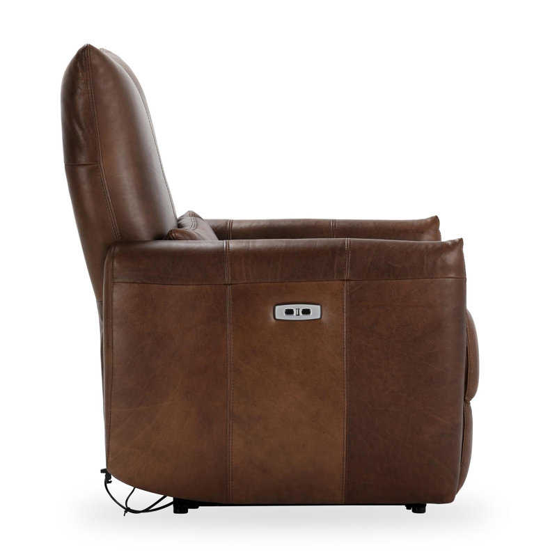 Thaya Leather Power Recliner Chair, Antique Brown Genuine Leather