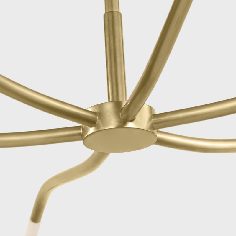 Lajos LED Chandelier, 4.5" H x 38.9" W x 38.9" D, Hand-Rubbed Antique Brass, 6 Lights