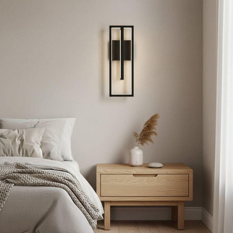 LED Flush Mounted Sconce, Matte Black