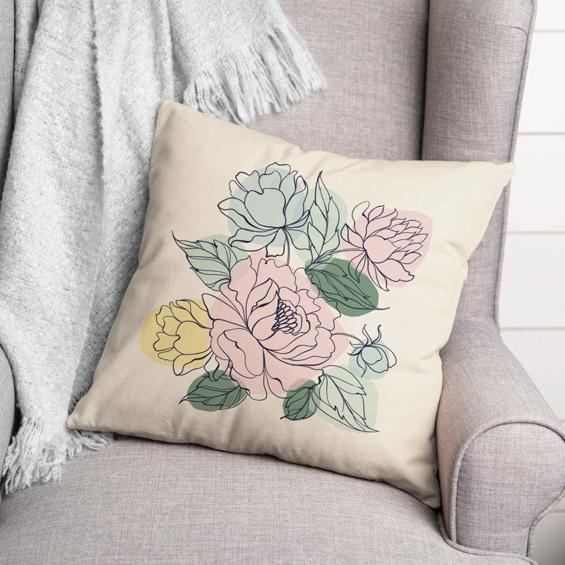 Floral Reversible Throw Pillow