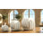 Set of 3 Decorative Objects for Home Decor - Modern Rounded Resin Sculptural Figurines 6", White