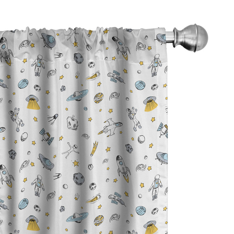 Spaceship Semi-Sheer Rod Pocket Sliding Panel, 28" x 84"