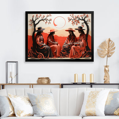 Western Desert Nomads Papercut, reproduction d'art sur toile