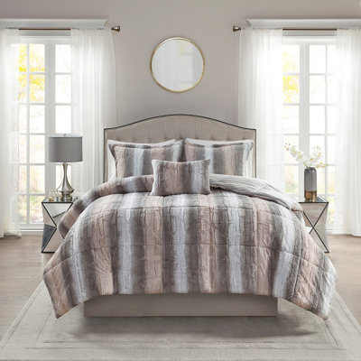 Élégante literie en fausse fourrure de très grande taille, bourre, 2 taies décoratives et 1 coussin décoratif, rembourrage d'édredon moelleux et lavable à la machine