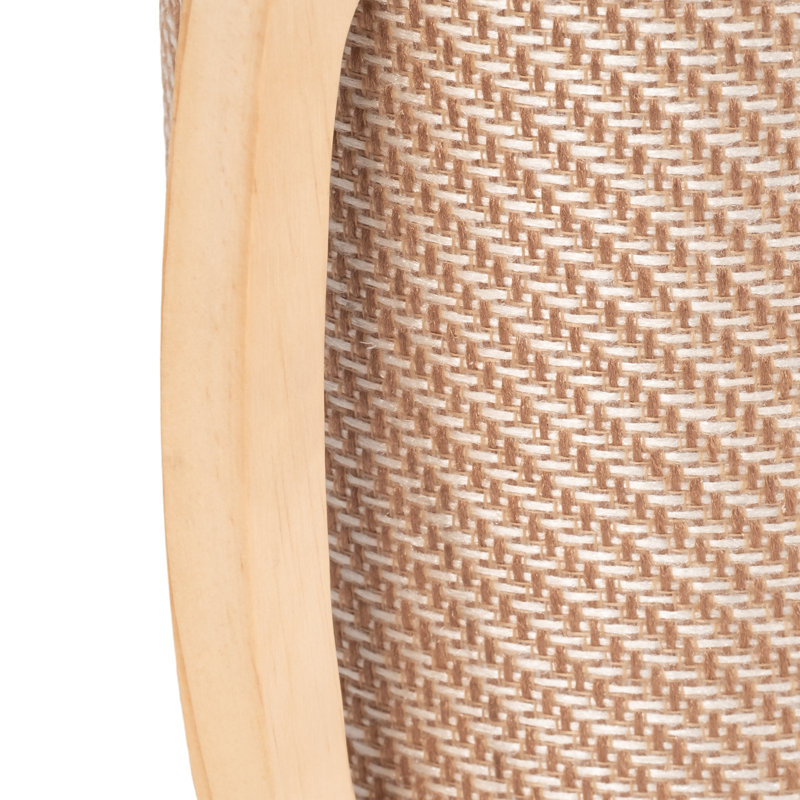 Lampes de table à trépied cylindriques en bois, finition kaki, fabriquées en bois durable et lin doux