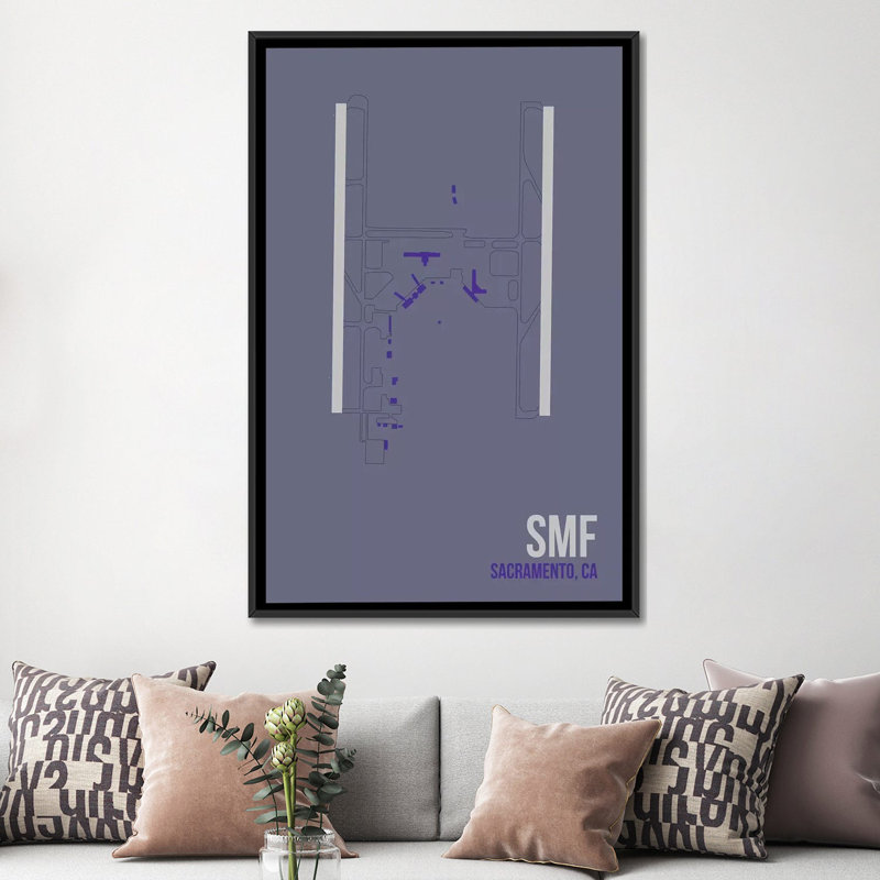 Reproduction d’art graphique sur toile tendue à gauche Sacramento par 08, H 26 po x l 18 po x P 1,5 po, Toile avec cadre noir
