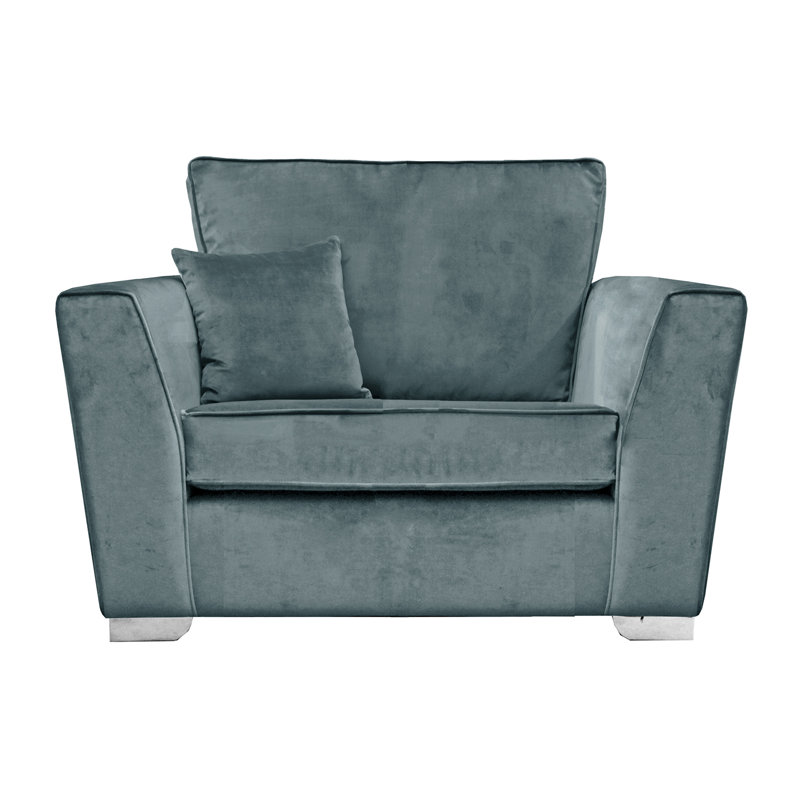 Quade 2 Seater Velvet Loveseat, Petrol