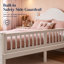Lit plateforme double en bois pleine grandeur avec tête et pied de lit, barrières de sécurité convertibles, lit bas pour enfant avec rangement sous le lit, disponible en blanc-133245500-133245499