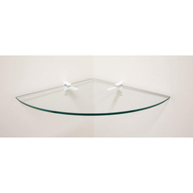 Earlham Corner Glass Corner Shelf, White