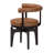Baxton Studio Delacruz Swivel Dining Chair - Round Open Back Accent Chair With Faux Leather Upholstery, Modern Contemporary Seating For Kitchen Or Dining Room