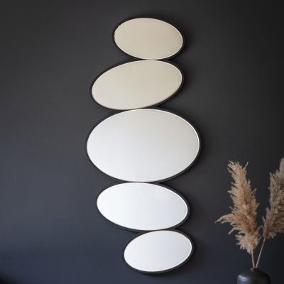 Hermínia Wood Cobblestone Wall Mirror