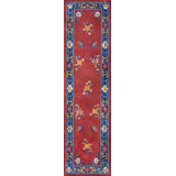 Hand Knotted Pile Antique 1920s Allover Floral Chinese Art Deco Rug