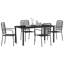 5 Piece Garden Dining Set Black Cotton Rope