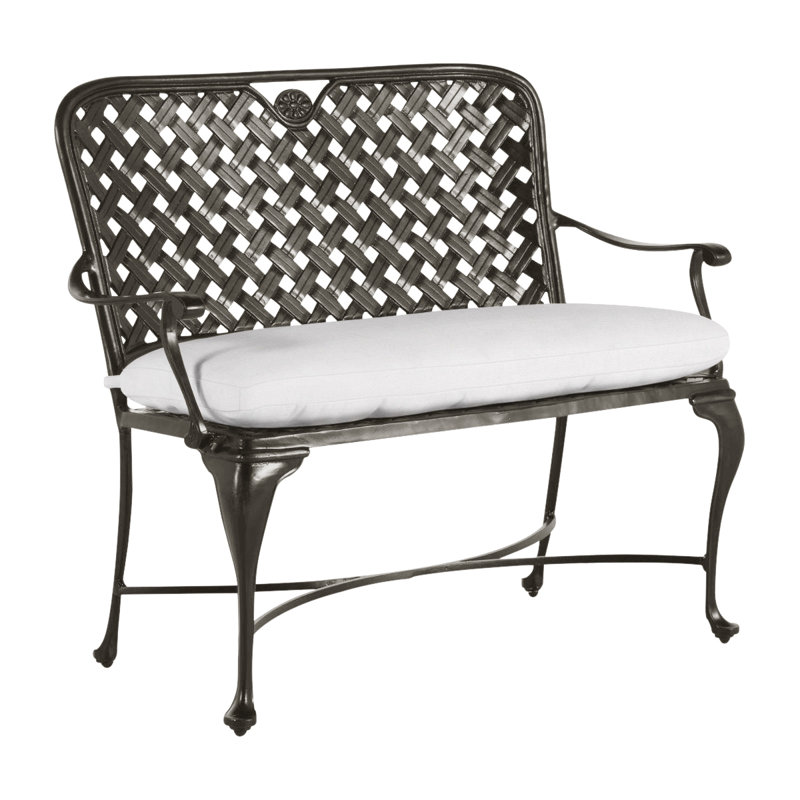 Banc en aluminium Provance - gris ardoise, Pas de soudure, Gris ardoise, Lin neige