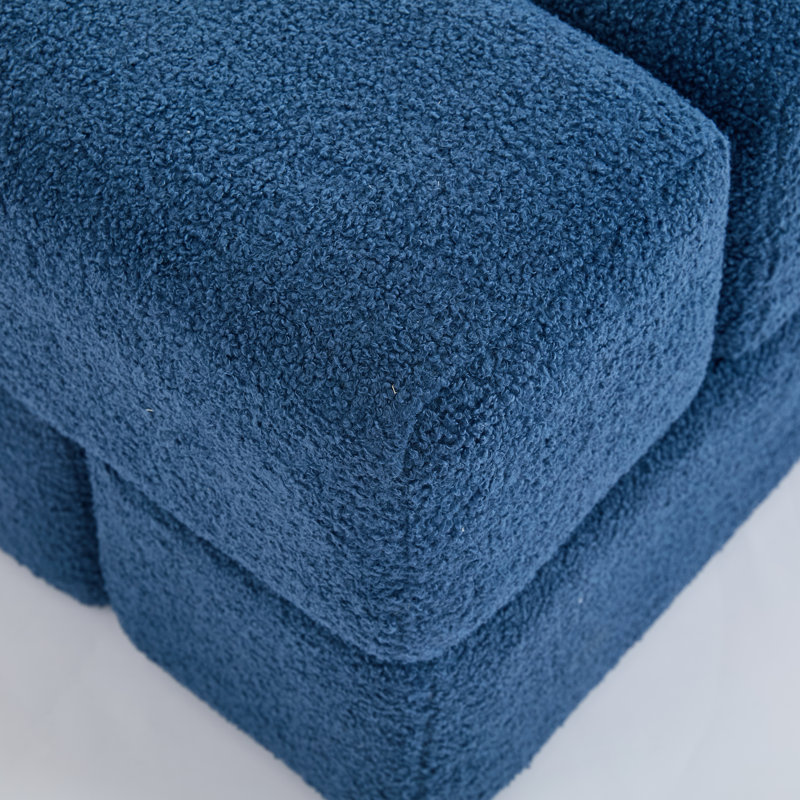 Repose-pieds en sherpa de 18,5 po Robertas, Marine