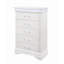 Commode 5 tiroirs de style transitionnel avec éclairage DEL, commode de rangement pour espace de vie