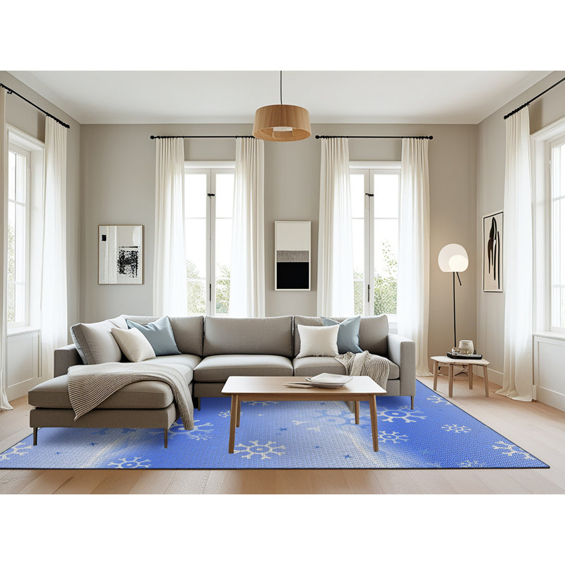 Tapis de zone bleue à motifs, Rectangle 8 pi x 12 pi