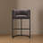 Cosmopolitan Mid-Century Modern Vegan Leather Upholstered Metal Bar Stool in Graphite-150971656-150751843