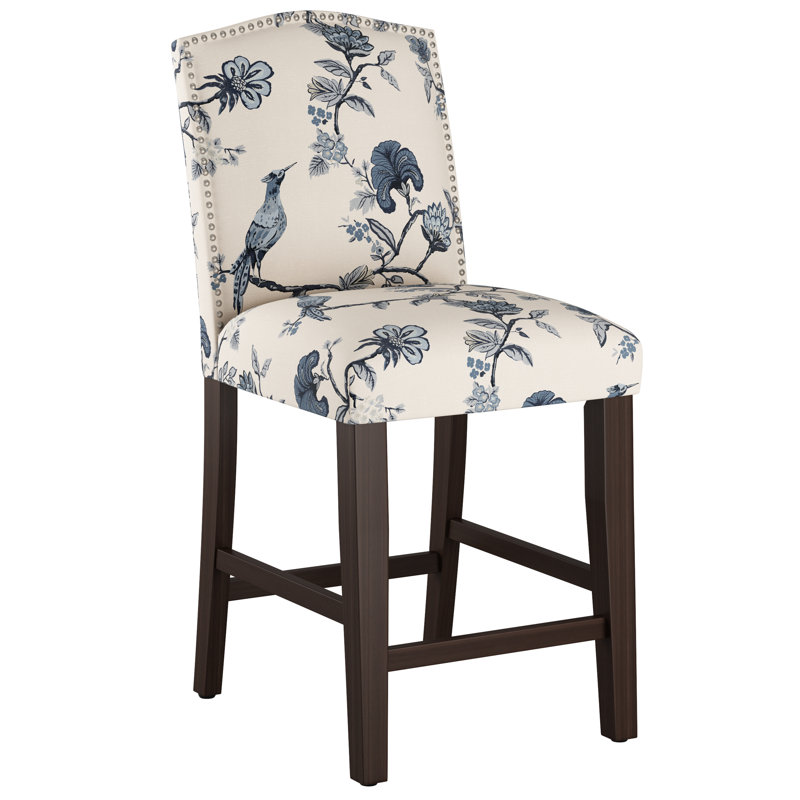 Tabouret de bar et de comptoir Delbreco, Tabouret de comptoir (siège d'une hauteur de 26 p, Espresso, Indigo Shaana