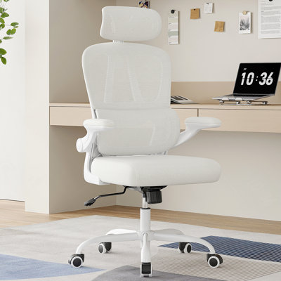 Chaise de bureau ergonomique, chaise de bureau avec appui-tête et soutien lombaire, chaise de bureau pivotante à haut dossier avec appui-tête pour chambre de bureau à domicile, cadeaux