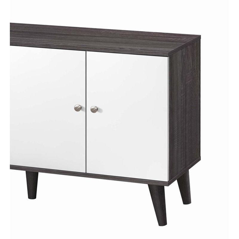 Meuble télé pour téléviseur de 63 po ou moins Amidon, avec 2 tablettes de rangement et 1 armoire, meuble télé moderne dans le salon
