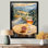 Pamplemousse avec verre de vin dans un paysage viticole IV - Paysages, art mural, salon