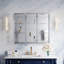 Armoire à pharmacie encastrée ou en saillie en aluminium avec miroir biseauté et tablette ouverte, 91,4 cm (L) x 76,2 cm (H).-1326510170-1326510171