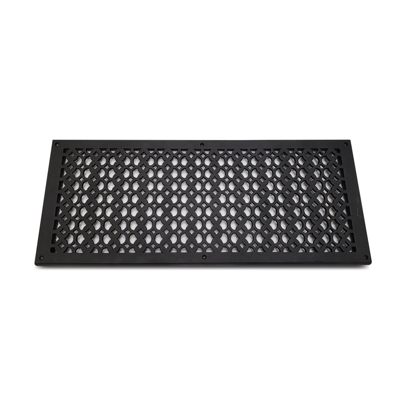 Grille murale en métal, 26" L x 10" W x 0.6" H, Noir