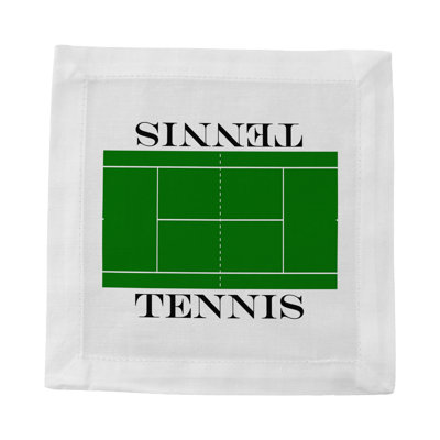 Tennis Court Cotton Sateen Cocktail Napkins