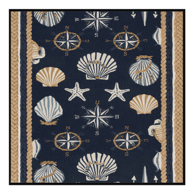 Washable Coastal Elements Nautical Area Rug