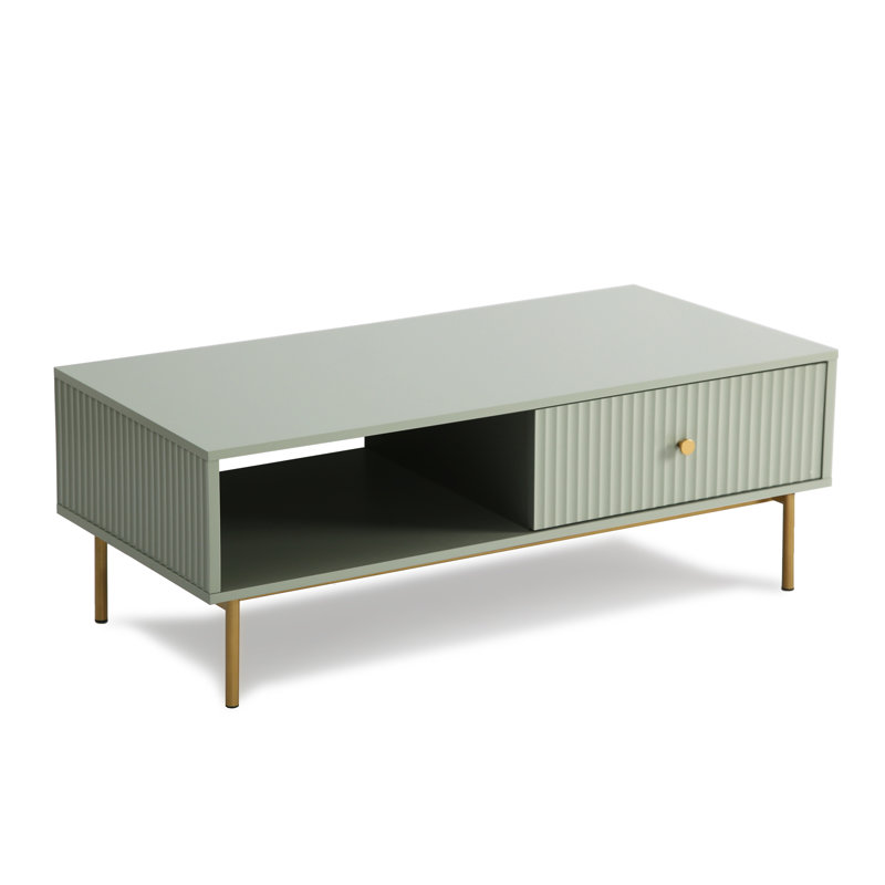 Four Leg Coffee Table with Storage, Blue