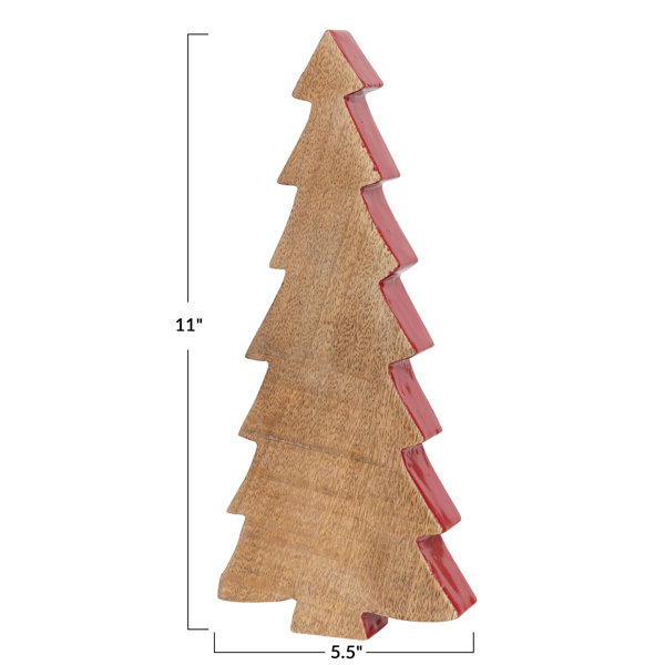 11.5H, 13.5H and 15.5H Wooden Tree Block Set of 3, Christmas Decor; Multicolored The Holiday Aisle