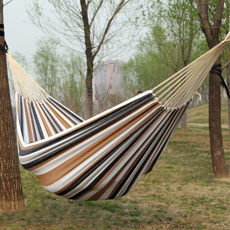 Hamac de camping pour 2 personnes avec support Siebeld, Bleu marine