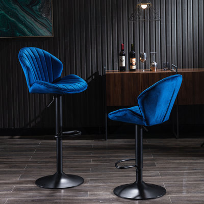Ensemble de 2 tabourets de bar réglables avec dossier et repose-pieds