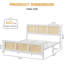Structure de lit avec tête de lit, structure de lit plateforme en rotin de Bohème avec support de lattes en métal robuste, aucun sommier tapissier requis, conception silencieuse-804824420-804824427