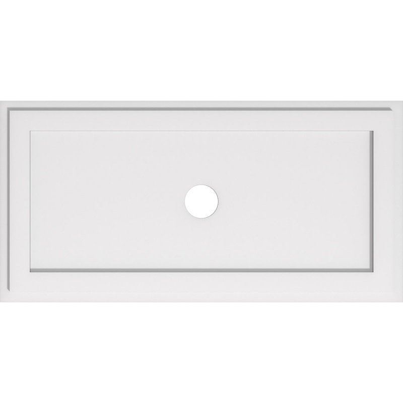 Diamètre intérieur de médaillon rectangulaire contemporain en PVC de qualité architecturale 3 po, H 18 po x l 36 po x P 1 po