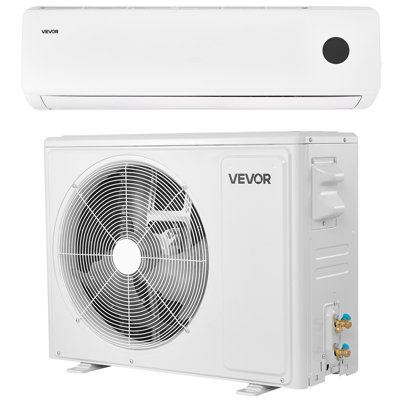 Mini climatiseur bibloc, 18 000 BTU AC / 18 400 BTU de chaleur, 230 V 19 SEER2 à haut rendement énergétique, système d'onduleur silencieux pour une zone de couverture de 1250 pieds carrés, facile à entretenir, pour la maison, le bureau