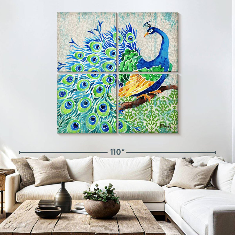 Brampt Patterned Peacock I, 74" H x 74" W