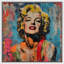«Pop Urban Street» par Marilyn Monroe, graffiti éclatant, Portrait de la chambre de la jeune fille, impression sur toile encadrée-107907454-107907453