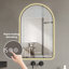 Miroir arqué 28 po x 48 po à DEL pour salle de bain, affichage de l'heure et de la température, rétroéclairage, antibuée, à intensité variable, avec miroir de meuble-lavabo moderne à trois températures de couleurs, pour évier, cadre noir-989465927